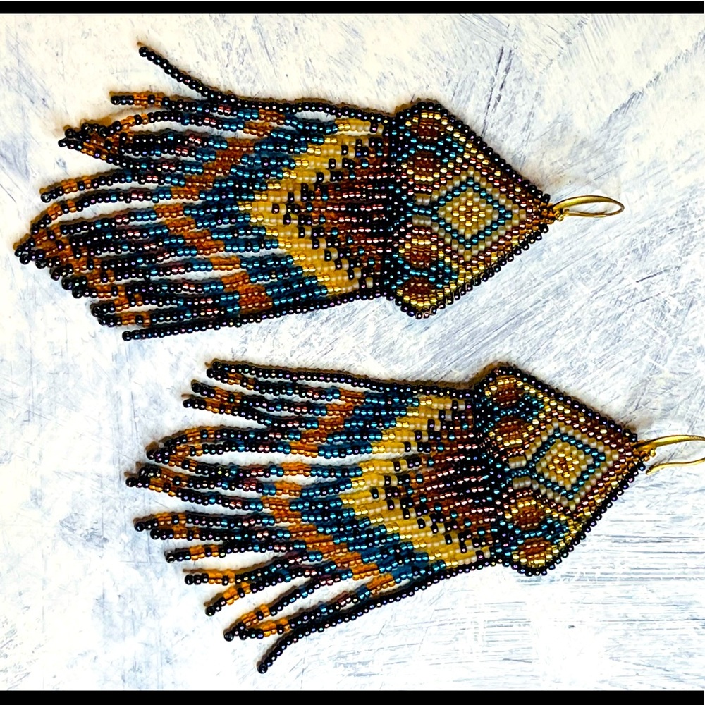 Beaded fringe earrings